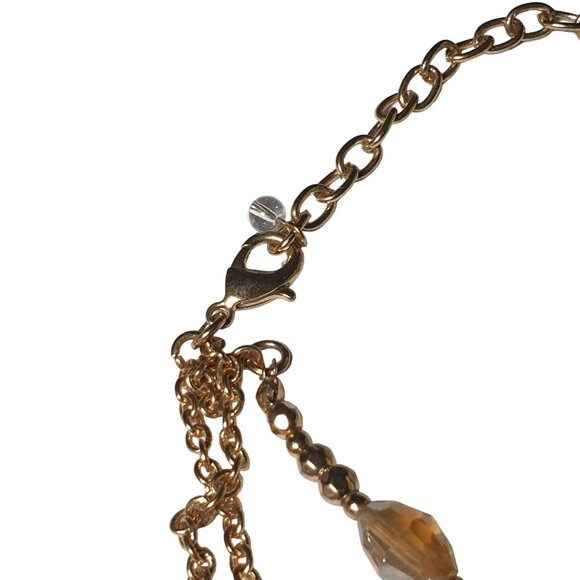 Beaded Pink Gold Women Necklace Jewelry Layered 16 to 19 Inch Neck - Picture 5 of 6